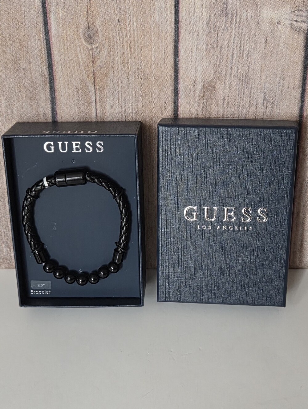 GUESS Black Beaded & Braided Bracelet NIB - Picture 5 of 8